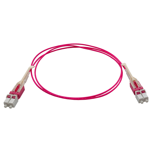 Патч-корд оптический дуплексный, LC-LC, Uniboot Pull-tab, OM4, LSZH, розовый